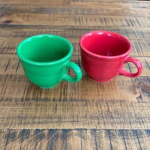 Fiestaware Christmas Colored Tea Cups (red and green)